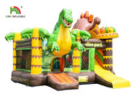 Casa inflável personalizada do salto dos dinossauros do tamanho/castelo Bouncy da criança com corrediça
