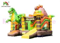 Castelo Bouncy da explosão do PVC do tema do dinossauro com aventura da selva da corrediça para crianças