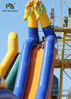 Corrediça de água inflável do PVC de Plato do cavalo marinho/corrediça água gigante azul do amarelo para arrendamentos