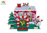 Casa Bouncy inflável do castelo cor vermelha/branca com a árvore de Natal para o negócio