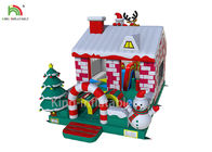 Casa Bouncy inflável do castelo cor vermelha/branca com a árvore de Natal para o negócio