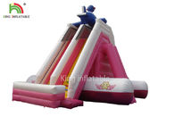 Parque de diversões exterior inflável personalizado da corrediça de água de encerado do PVC do rosa do tamanho para crianças